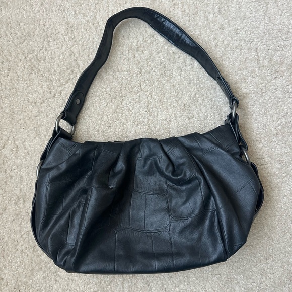 Simply Vera Vera Wang Black Leather Shoulder Bag Purse - Picture 1 of 12